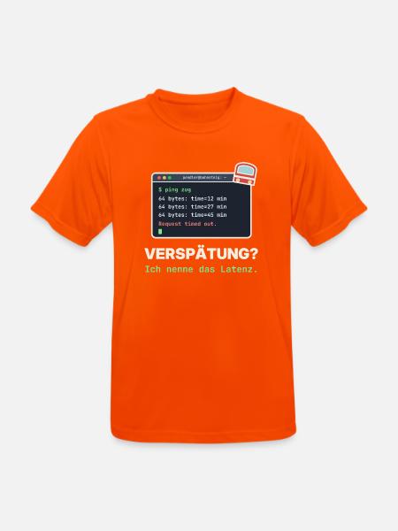 Ping Verzögerung: Latenz Meme - Männer T-Shirt atmungsaktiv - Neonorange