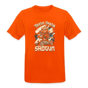 Trash Panda Shogun - Männer T-Shirt atmungsaktiv - Neonorange - Vorne - AI Model Male 185 dark (185cm)