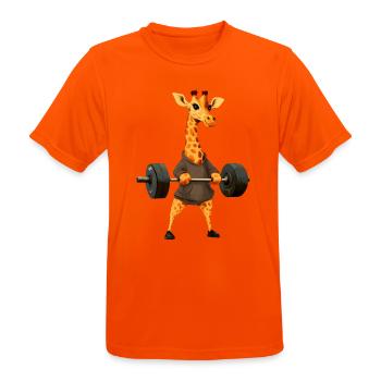 Trainer Giraffe - Männer T-Shirt atmungsaktiv - Neonorange - Vorne - AI Model Male 185 dark (185cm)