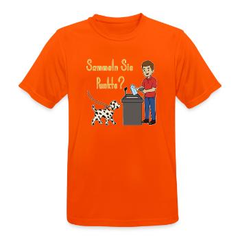Lustiger Dalmatiner Spruch Supermarkt-Kasse Witz - Männer T-Shirt atmungsaktiv - Neonorange - Vorne - AI Model Male 185 dark (185cm)