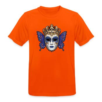Corona Azul de Carnaval - Männer T-Shirt atmungsaktiv - Neonorange - Vorne - AI Model Male 185 dark (185cm)