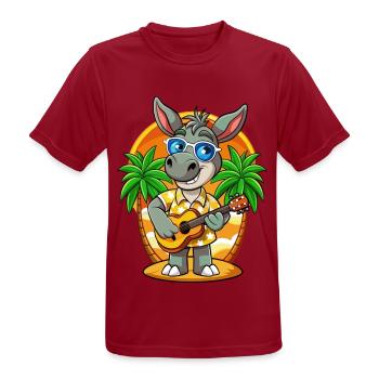 Lustige Esel Cartoon Sommer Strand Sonnenbrille - Männer T-Shirt atmungsaktiv - Dunkelrot - Vorne - AI Model Male 178 light (178cm)