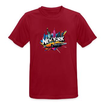 New York - Männer T-Shirt atmungsaktiv - Dunkelrot - Vorne - AI Model Male 178 light (178cm)