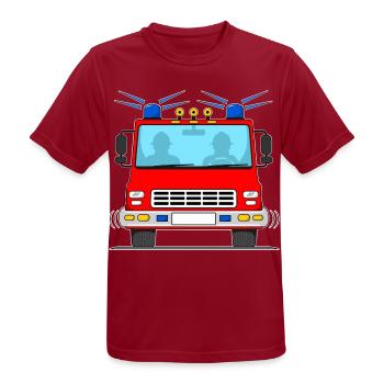 Fire engine without lettering - Men's Breathable T-Shirt - dark red - Front - AI Model Male 178 light (178cm)