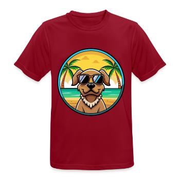 Pudelpointer Chien Race Dessin Animé Lunettes De Soleil Plage - T-shirt respirant Homme - rouge foncé - Devant - AI Model Male 178 light (178cm)