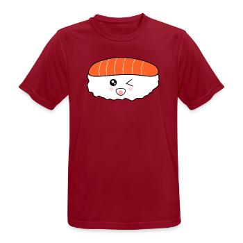 Kawaii Essen, Japan Küche, japanischer Fisch - Männer T-Shirt atmungsaktiv - Dunkelrot - Vorne - AI Model Male 178 light (178cm)