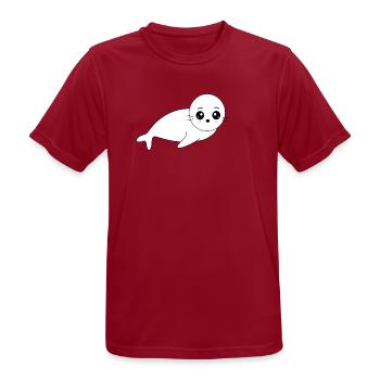 Sceau Kawaii Sceau Kawaii Fille Kawaii Manga - T-shirt respirant Homme - rouge foncé - Devant - AI Model Male 178 light (178cm)