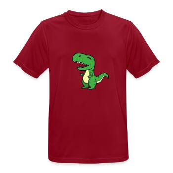 T-Rex - Männer T-Shirt atmungsaktiv - Dunkelrot - Vorne - AI Model Male 178 light (178cm)