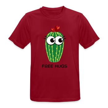 free hugs cactus - Männer T-Shirt atmungsaktiv - Dunkelrot - Vorne - AI Model Male 178 light (178cm)
