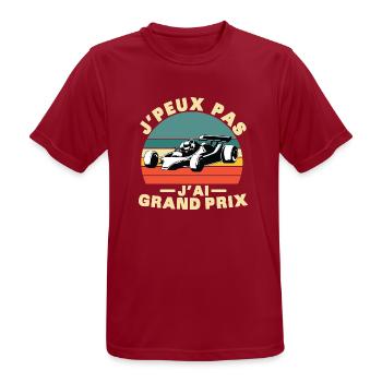 Ich kann nicht, ich habe einen tollen Preis - Männer T-Shirt atmungsaktiv - Dunkelrot - Vorne - AI Model Male 178 light (178cm)