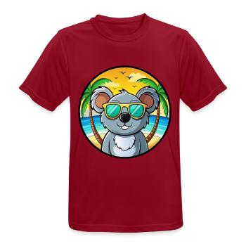 Koala Lustige Cartoon Sommer Strand Sonnenbrille Cool - Männer T-Shirt atmungsaktiv - Dunkelrot - Vorne - AI Model Male 178 light (178cm)