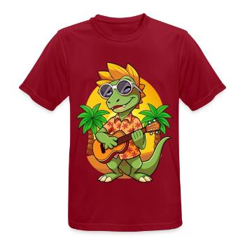 Lustige Eidechse Cartoon Sommer Strand Sonnenbrille - Männer T-Shirt atmungsaktiv - Dunkelrot - Vorne - AI Model Male 178 light (178cm)