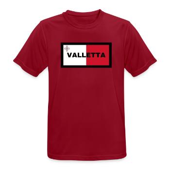 Valletta City in Malta Flagge - Männer T-Shirt atmungsaktiv - Dunkelrot - Vorne - AI Model Male 178 light (178cm)