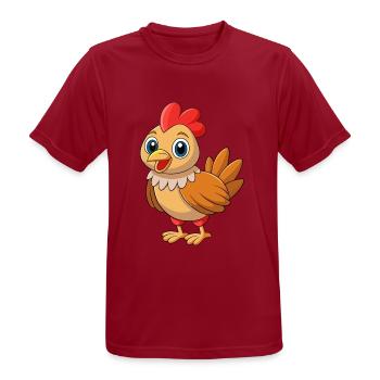 Huhn Niedliches Maskottchen Zeichentrickfigur Kawaii - Männer T-Shirt atmungsaktiv - Dunkelrot - Vorne - AI Model Male 178 light (178cm)