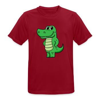 Krokodil - Männer T-Shirt atmungsaktiv - Dunkelrot - Vorne - AI Model Male 178 light (178cm)
