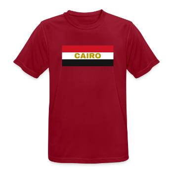 Kairo-Stadt in ägyptischen Flaggenfarben - Männer T-Shirt atmungsaktiv - Dunkelrot - Vorne - AI Model Male 178 light (178cm)