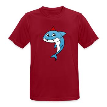 Hai Kindergeburtstag - Männer T-Shirt atmungsaktiv - Dunkelrot - Vorne - AI Model Male 178 light (178cm)