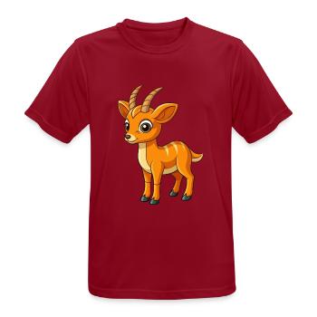 Antilope Niedliche Maskottchen Zeichentrickfigur Kawaii - Männer T-Shirt atmungsaktiv - Dunkelrot - Vorne - AI Model Male 178 light (178cm)