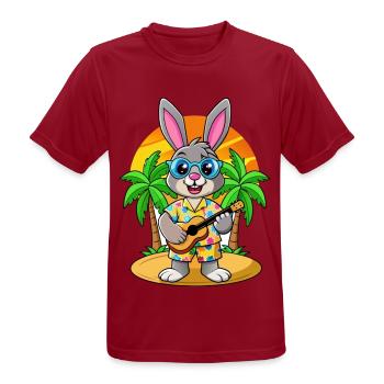 Lustige Kaninchen Cartoon Sommer Strand Sonnenbrille - Männer T-Shirt atmungsaktiv - Dunkelrot - Vorne - AI Model Male 178 light (178cm)