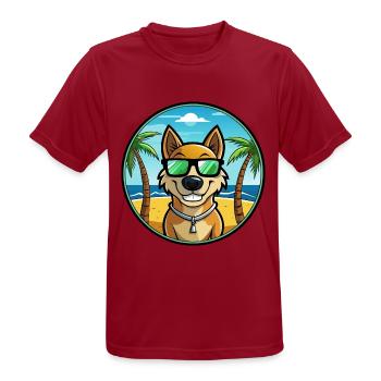 Alano Español Hunderasse Cartoon Sonnenbrille Strand - Männer T-Shirt atmungsaktiv - Dunkelrot - Vorne - AI Model Male 178 light (178cm)