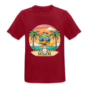 Strauß lustige Cartoon Sommer Strand Sonnenbrille - Männer T-Shirt atmungsaktiv - Dunkelrot - Vorne - AI Model Male 178 light (178cm)