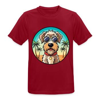 Weich beschichtete Wheaten Terrier Hunderasse Karikatur - Männer T-Shirt atmungsaktiv - Dunkelrot - Vorne - AI Model Male 178 light (178cm)