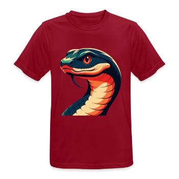 Schlange Cartoon Figur Buntes Haustier Tier - Männer T-Shirt atmungsaktiv - Dunkelrot - Vorne - AI Model Male 178 light (178cm)