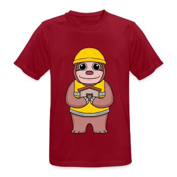 Builder topping sloth house home building gift - Men's Breathable T-Shirt - dark red - Front - AI Model Male 178 light (178cm)