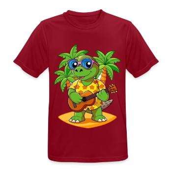Lustige Schildkröte Cartoon Sommer Strand Sonnenbrille - Männer T-Shirt atmungsaktiv - Dunkelrot - Vorne - AI Model Male 178 light (178cm)