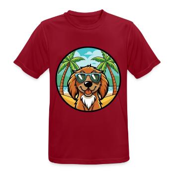 Boykin Spaniel Chien Race Dessin Animé Lunettes De Soleil Plage - T-shirt respirant Homme - rouge foncé - Devant - AI Model Male 178 light (178cm)