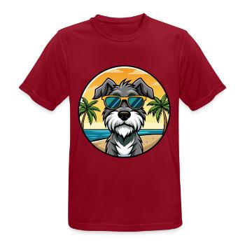 Deutscher Wachtelhund Hunderasse Cartoon Sonnenbrille - Männer T-Shirt atmungsaktiv - Dunkelrot - Vorne - AI Model Male 178 light (178cm)