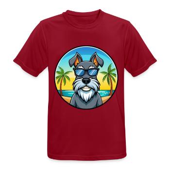 Standard Schnauzer Hunderasse Cartoon Sonnenbrille - Männer T-Shirt atmungsaktiv - Dunkelrot - Vorne - AI Model Male 178 light (178cm)