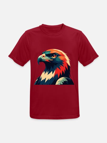 Falke Cartoon Figur Buntes Haustier Tier - Männer T-Shirt atmungsaktiv - Dunkelrot