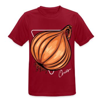 Trendy Onion Cool Gemüse Zwiebeln - Männer T-Shirt atmungsaktiv - Dunkelrot - Vorne - AI Model Male 178 light (178cm)