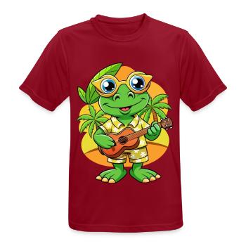 Lustige Frosch Cartoon Sommer Strand Sonnenbrille Gitarre - Männer T-Shirt atmungsaktiv - Dunkelrot - Vorne - AI Model Male 178 light (178cm)