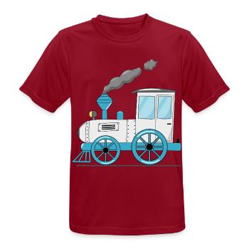 Kinderzug Eisenbahn weiß - Männer T-Shirt atmungsaktiv - Dunkelrot - Vorne - AI Model Male 178 light (178cm)