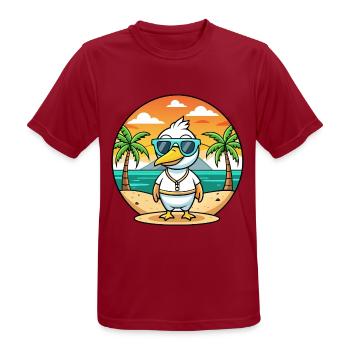 Gans Lustige Cartoon Sommer Strand Sonnenbrille - Männer T-Shirt atmungsaktiv - Dunkelrot - Vorne - AI Model Male 178 light (178cm)