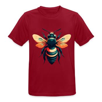 Biene Cartoon Figur Buntes Haustier Tier - Männer T-Shirt atmungsaktiv - Dunkelrot - Vorne - AI Model Male 178 light (178cm)