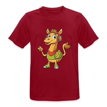 Kamel Lustige Cartoon Figur Kopfhörer Musik - Männer T-Shirt atmungsaktiv - Dunkelrot - Vorne - AI Model Male 178 light (178cm)