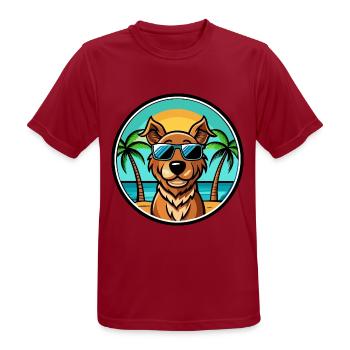Pudelpointer Chien Race Dessin Animé Lunettes De Soleil Plage - T-shirt respirant Homme - rouge foncé - Devant - AI Model Male 178 light (178cm)