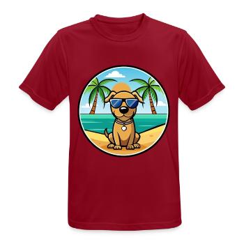 Serbischer Windhund Rasse Cartoon Sonnenbrille Strand - Männer T-Shirt atmungsaktiv - Dunkelrot - Vorne - AI Model Male 178 light (178cm)