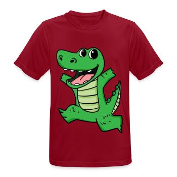 Krokodil Niedlich froh lustig - Männer T-Shirt atmungsaktiv - Dunkelrot - Vorne - AI Model Male 178 light (178cm)