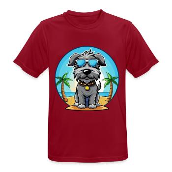 Kerry Blue Terrier Hunderasse Cartoon Sonnenbrille - Männer T-Shirt atmungsaktiv - Dunkelrot - Vorne - AI Model Male 178 light (178cm)