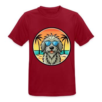 Bergamasker Schäferhund Rasse Cartoon Sonnenbrille - Männer T-Shirt atmungsaktiv - Dunkelrot - Vorne - AI Model Male 178 light (178cm)