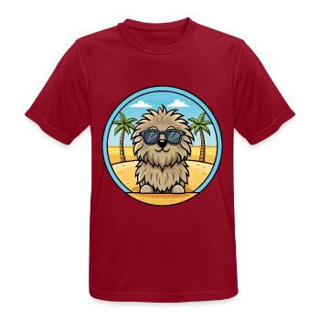 Puli Chien Race Dessin Animé Lunettes De Soleil Plage - T-shirt respirant Homme - rouge foncé - Devant - AI Model Male 178 light (178cm)