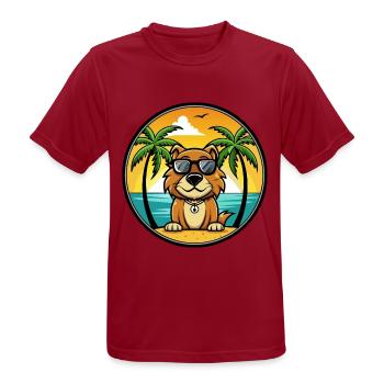 Smaland Hound Hund Rasse Cartoon Sonnenbrille Strand - Männer T-Shirt atmungsaktiv - Dunkelrot - Vorne - AI Model Male 178 light (178cm)