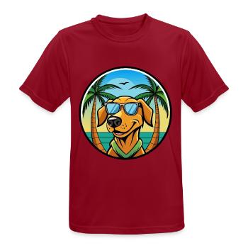 Litauischer Windhund Rasse Cartoon Sonnenbrille Strand - Männer T-Shirt atmungsaktiv - Dunkelrot - Vorne - AI Model Male 178 light (178cm)