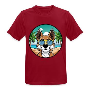 Drever Hunderasse Cartoon Sonnenbrille Strand - Männer T-Shirt atmungsaktiv - Dunkelrot - Vorne - AI Model Male 178 light (178cm)