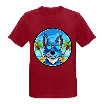 Blue Heeler Hunderasse Cartoon Sonnenbrille Strand - Männer T-Shirt atmungsaktiv - Dunkelrot - Vorne - AI Model Male 178 light (178cm)