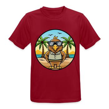 Hawk Lustige Cartoon Sommer Strand Sonnenbrille Aufkleber - Männer T-Shirt atmungsaktiv - Dunkelrot - Vorne - AI Model Male 178 light (178cm)